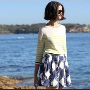 Boden“Lily” Plaid Linen Skirt 12 L